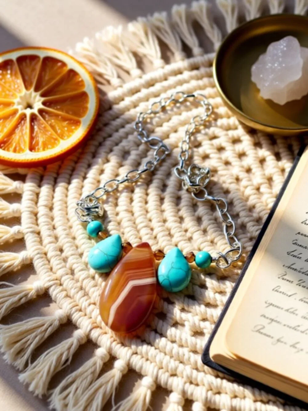 Sunset Surf Sleek Agate & Howlite Necklace! Tropical Cruise Vacay Resort Jewelry